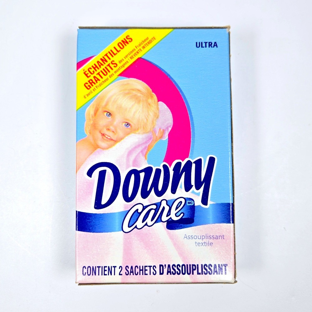 Vintage 1998 Downy Care Ultra Fabric Softener Sample Box‎ 2 Packets Made in USA